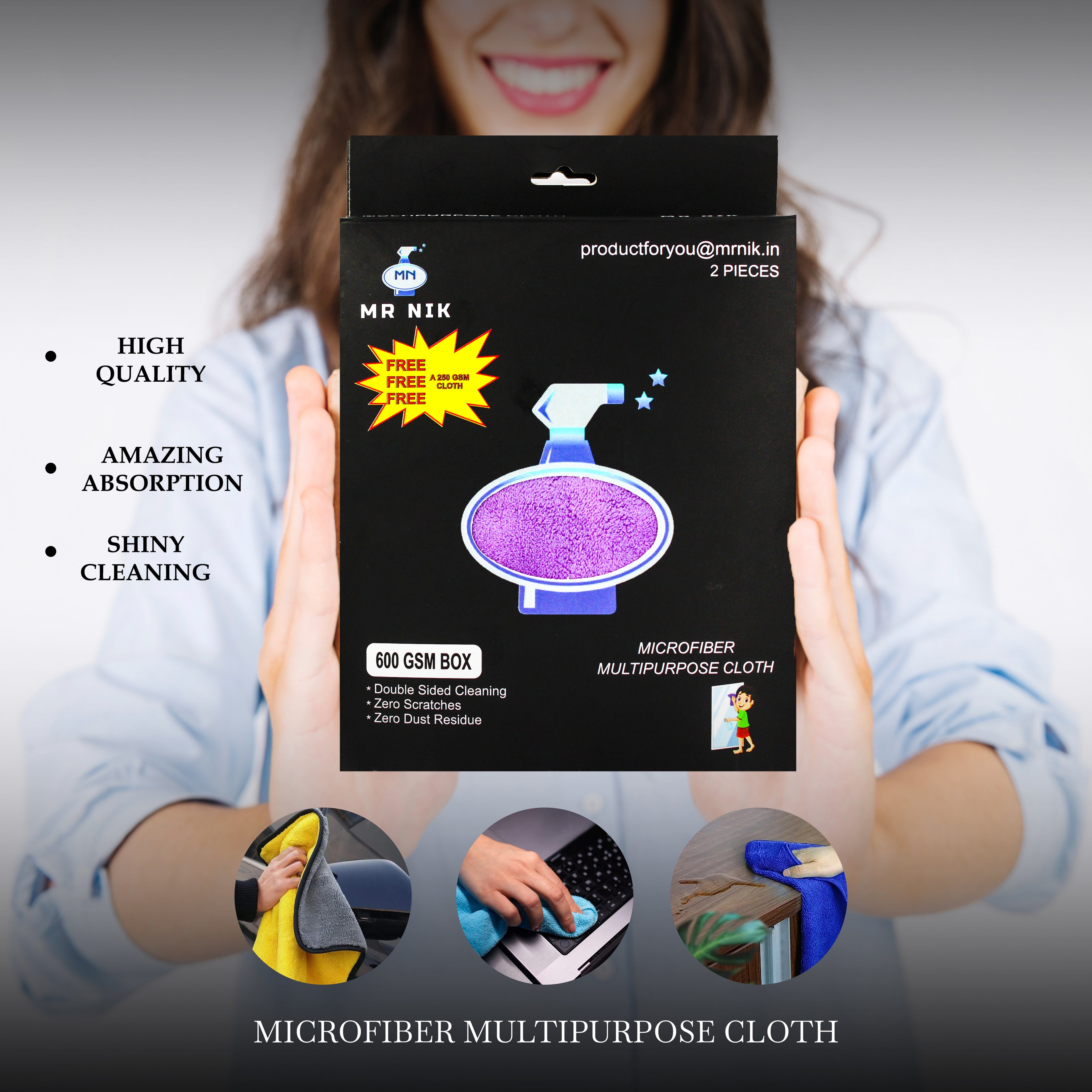 MR NIK microfiber cloth combo