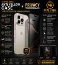 MR NIK 17 pro max anti yellow case + privacy tempered (combo)
