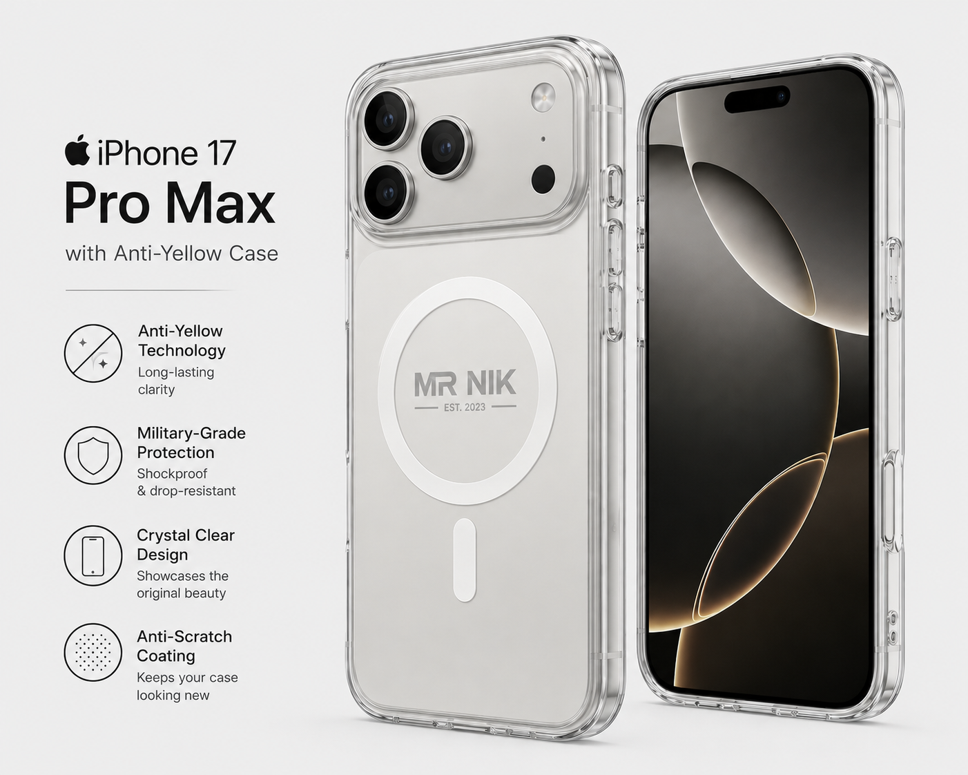 17 pro max anti yellow case