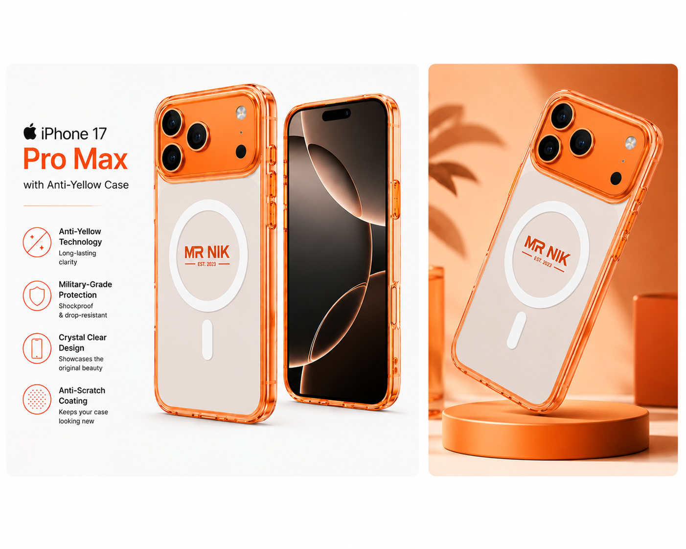 17 pro max anti yellow case