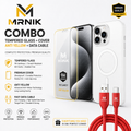 16 pro max  combo tempered glass + anti yellow case + data cable