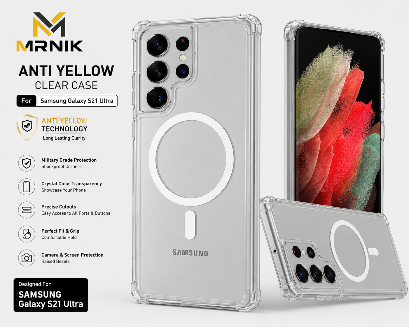 samsung S22 ultra anti yellow case cover